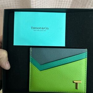 Tiffany & Co. Vibrant Green and Gray Card Holder